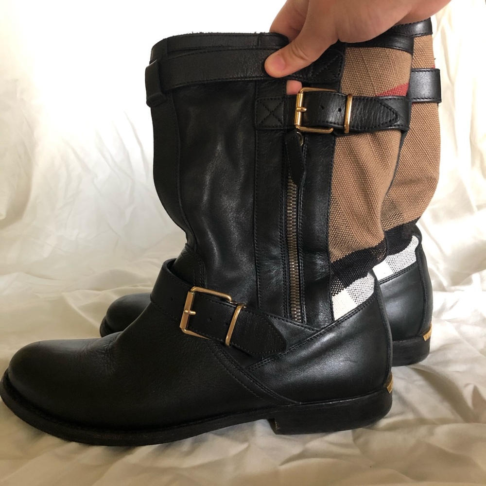 Burberry leather Moto boots